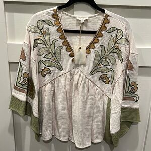 Easel Embroidered Top